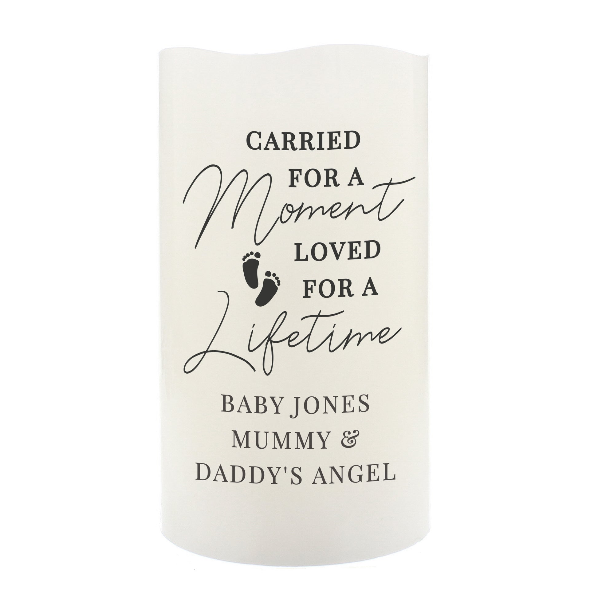 Personalised Carried For A Moment Led Candle - MK&JD Gifts
