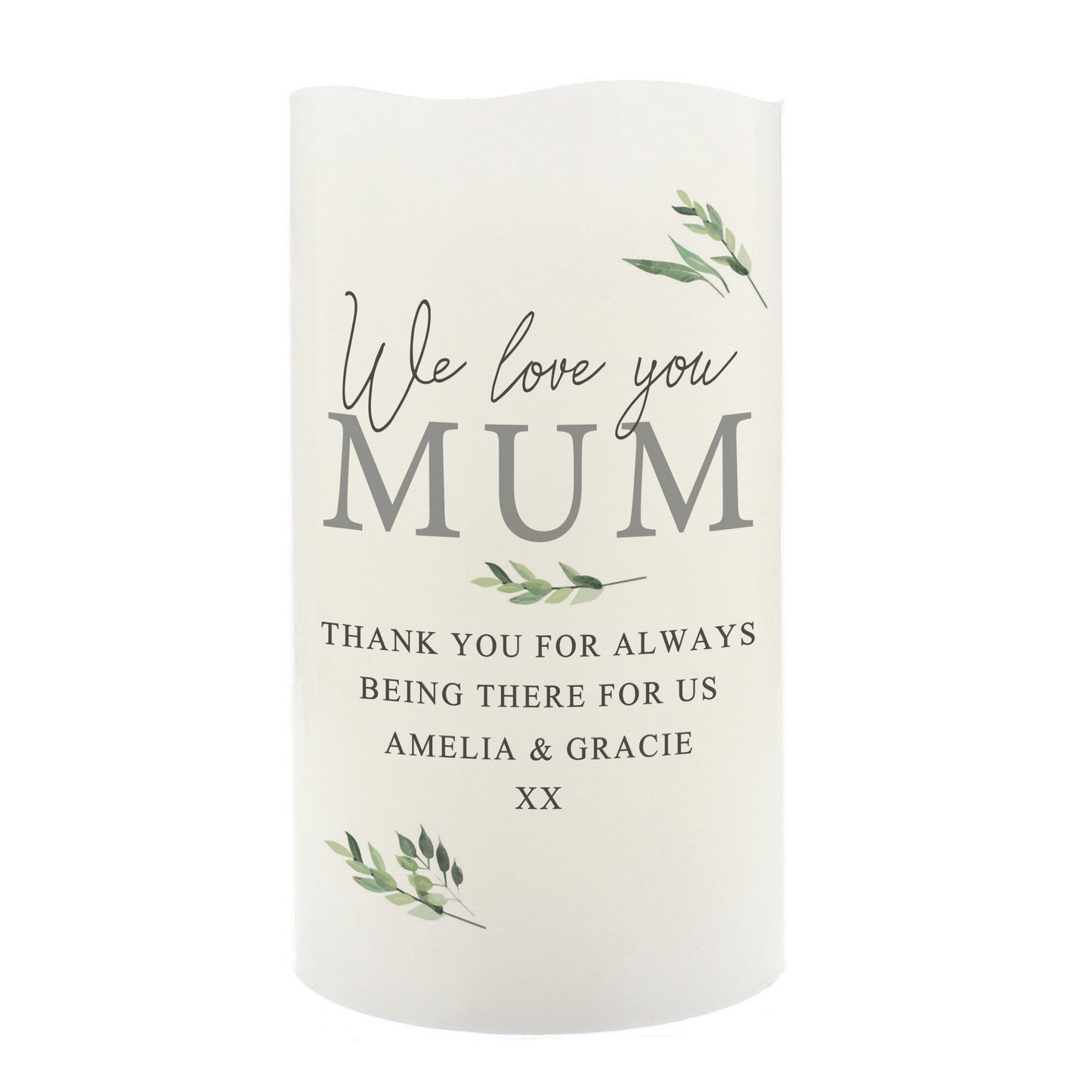 Personalised Botanical LED Candle - MK&JD Gifts