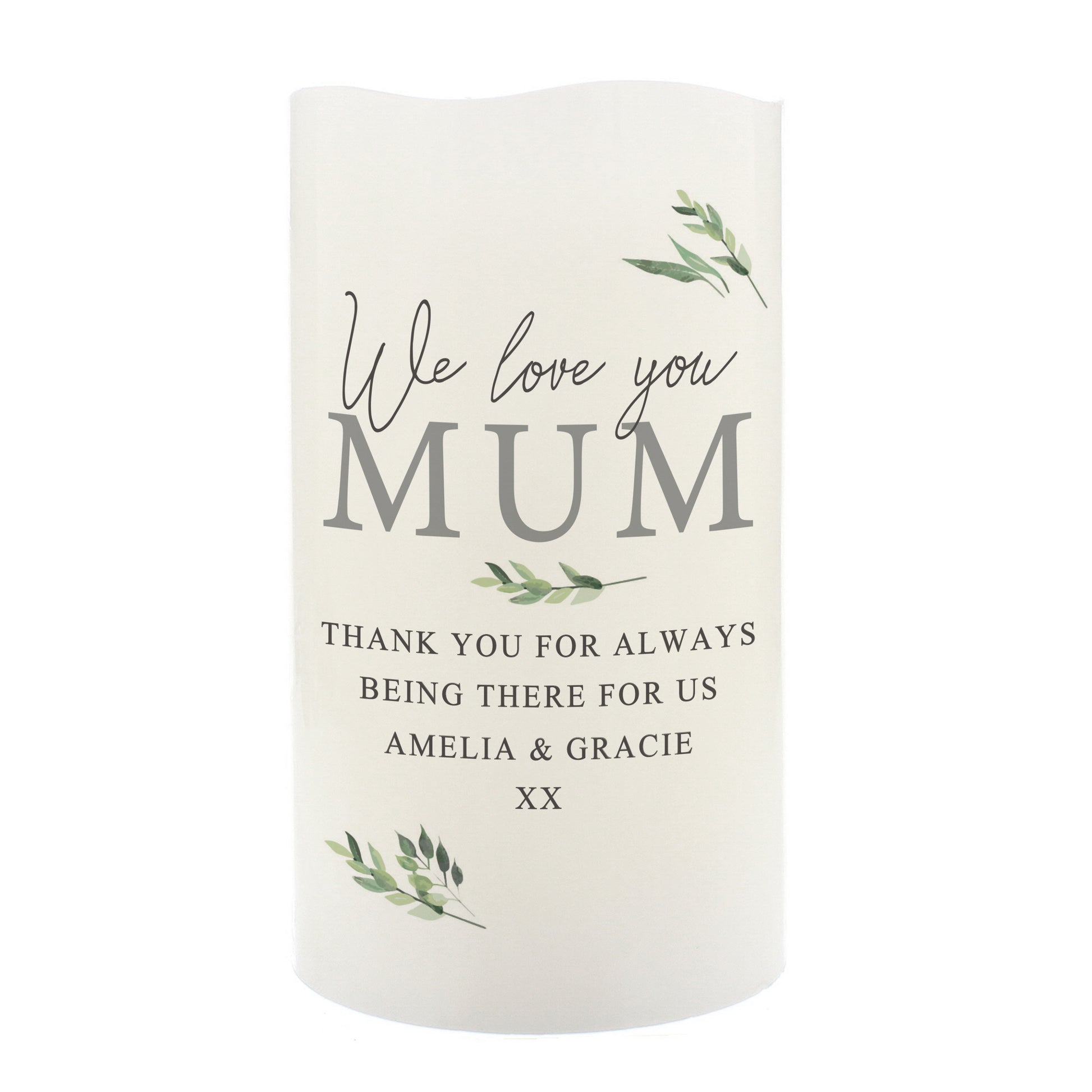 Personalised Botanical LED Candle - MK&JD Gifts