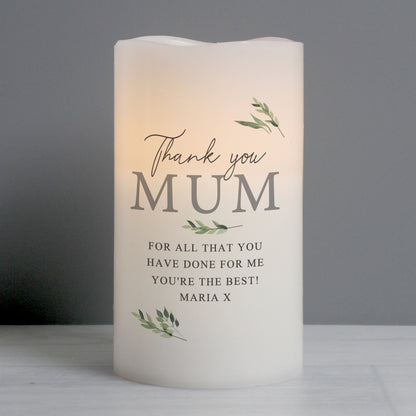 Personalised Botanical LED Candle - MK&JD Gifts