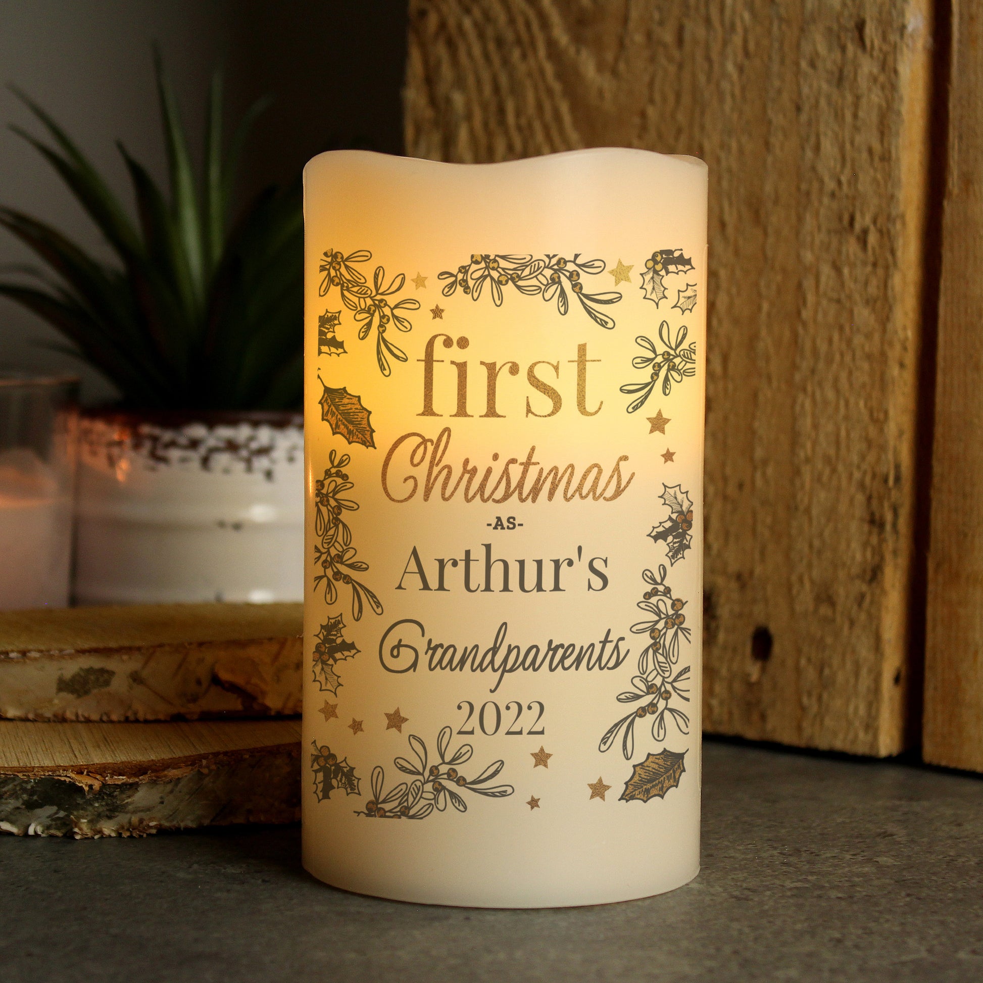 Personalised First Christmas LED Candle - MK&JD Gifts
