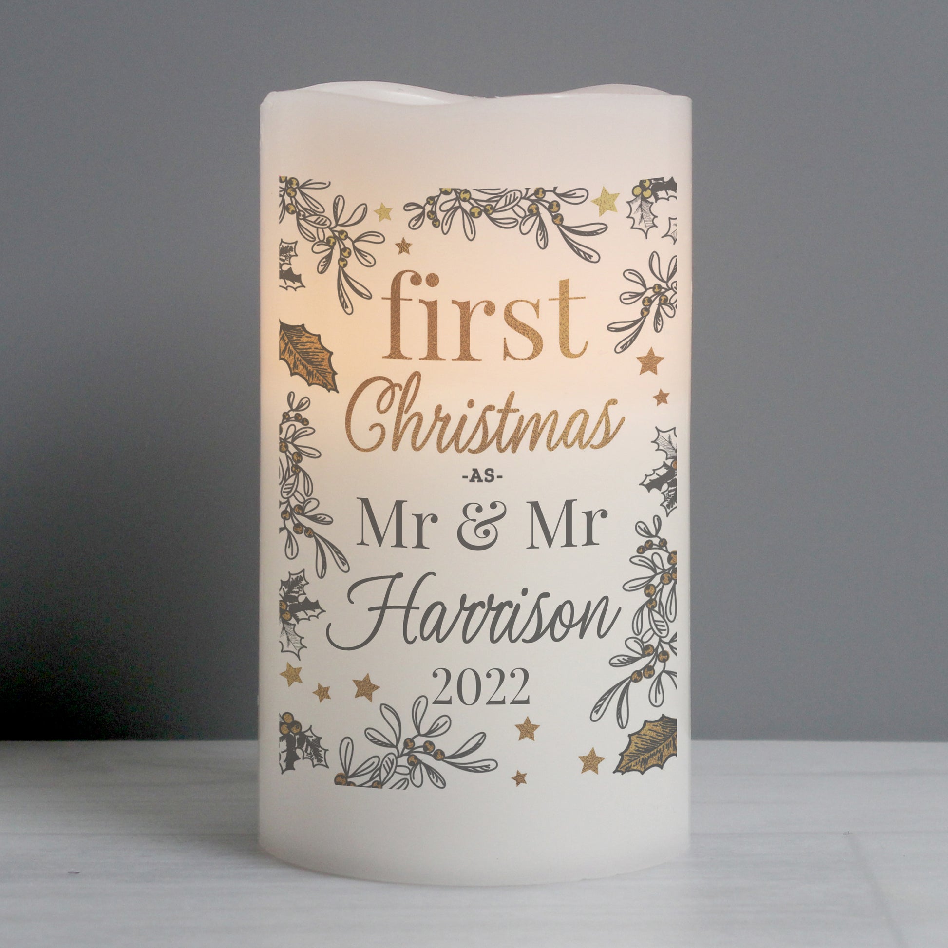 Personalised First Christmas LED Candle - MK&JD Gifts