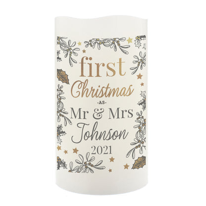 Personalised First Christmas LED Candle - MK&JD Gifts