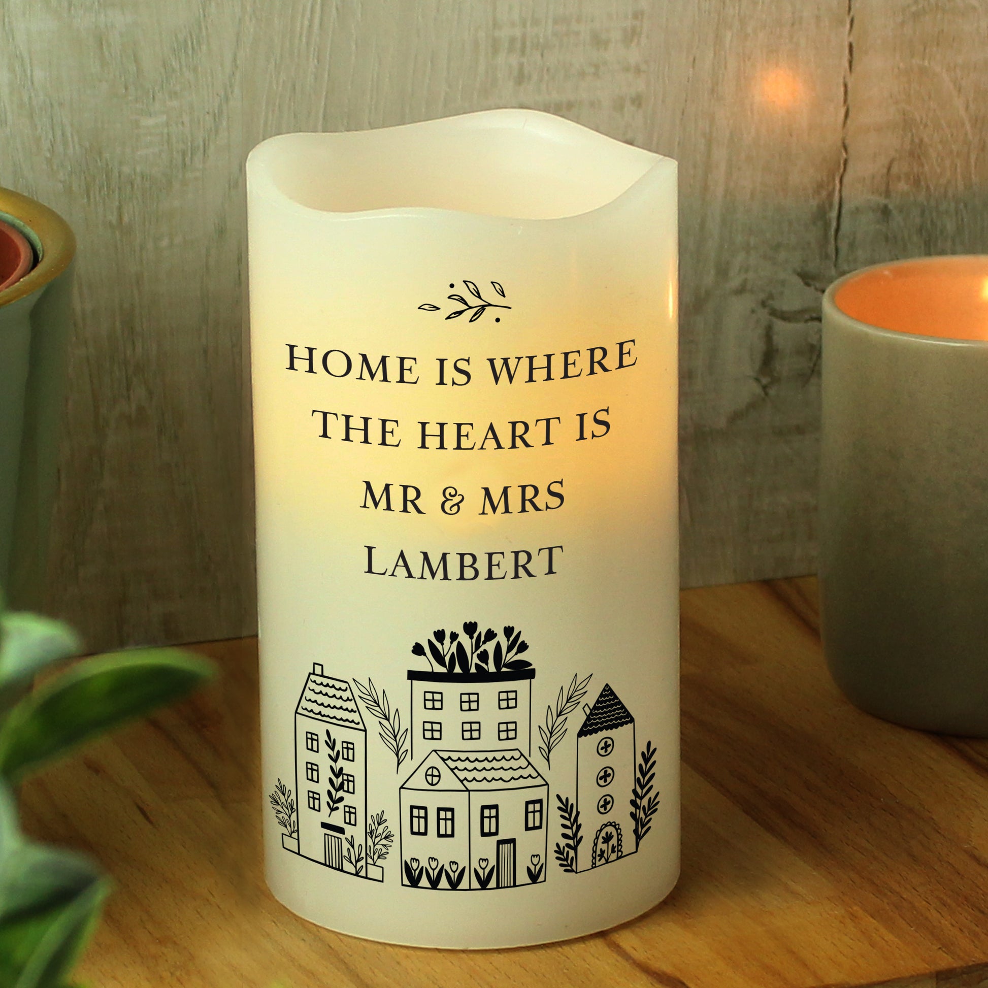 Personalised HOME LED Candle - MK&JD Gifts