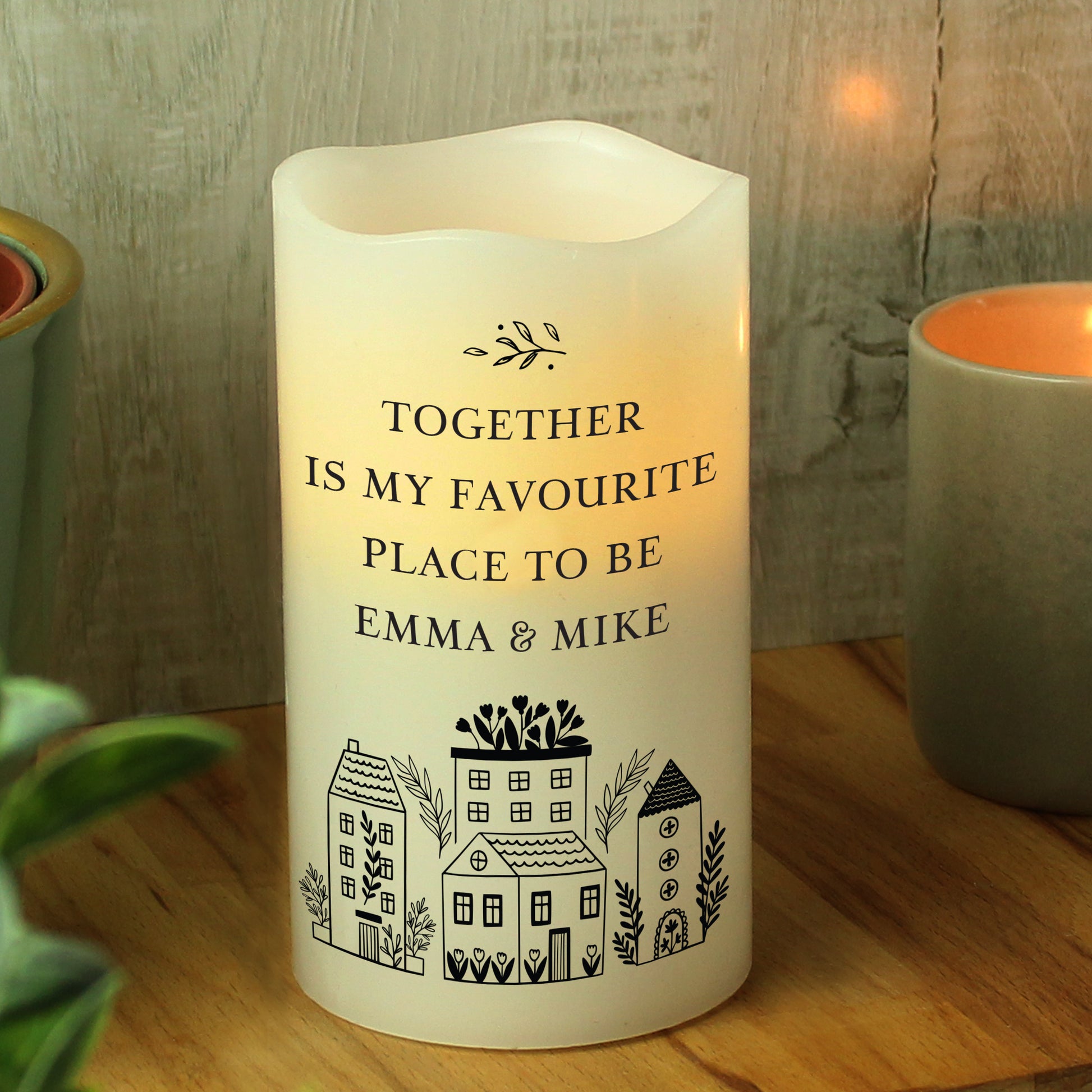 Personalised HOME LED Candle - MK&JD Gifts