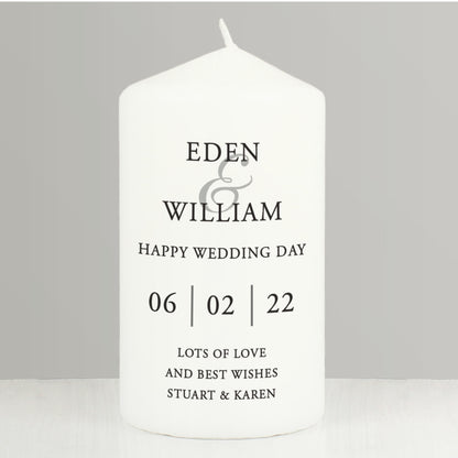 Personalised Couples Pillar Candle - MK&JD Gifts