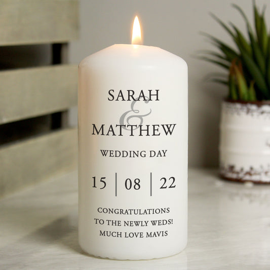 Personalised Couples Pillar Candle - MK&JD Gifts