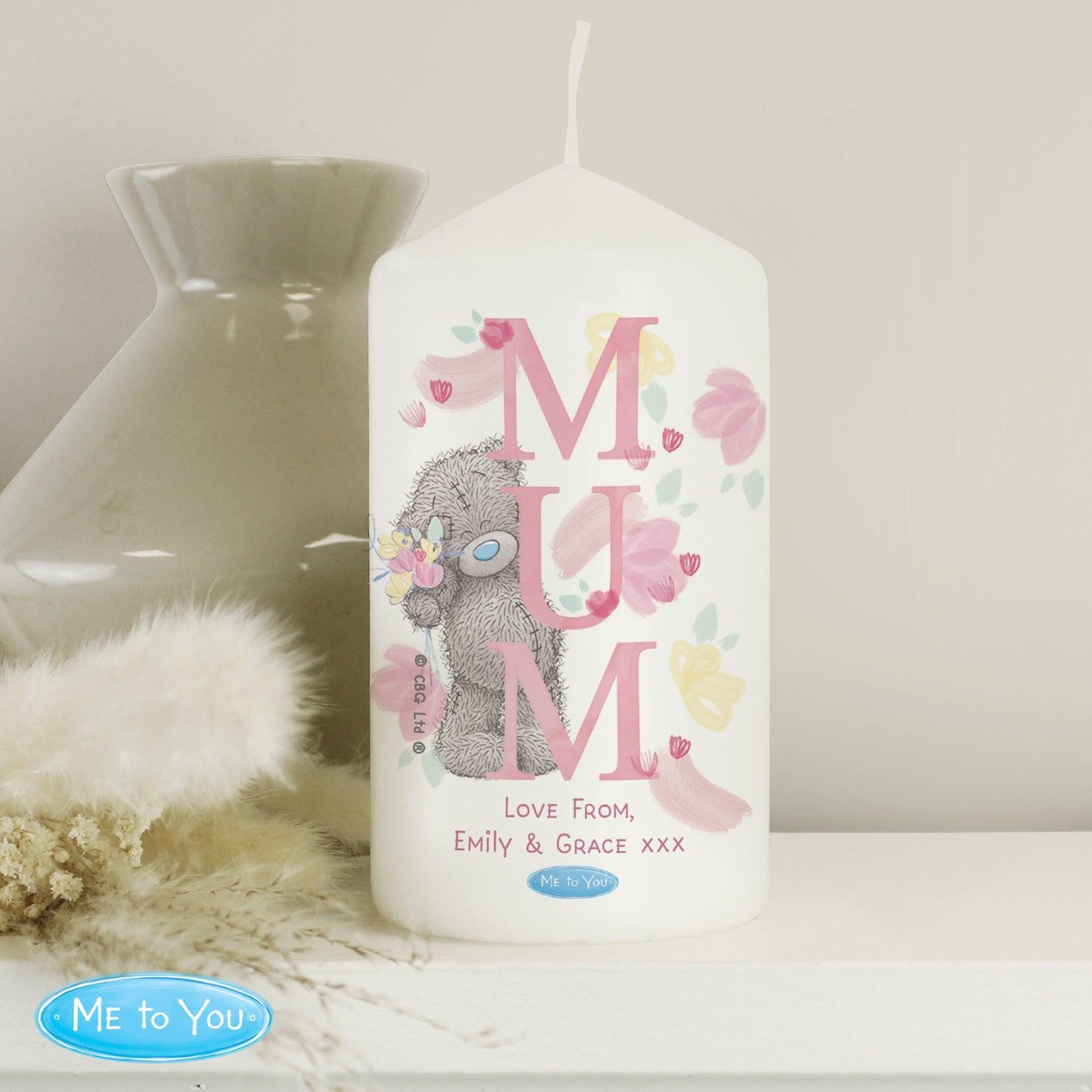 Personalised Me to You MUM Pillar Candle - MK&JD Gifts