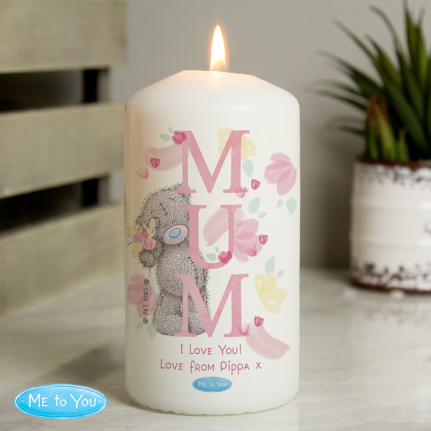 Personalised Me to You MUM Pillar Candle - MK&JD Gifts