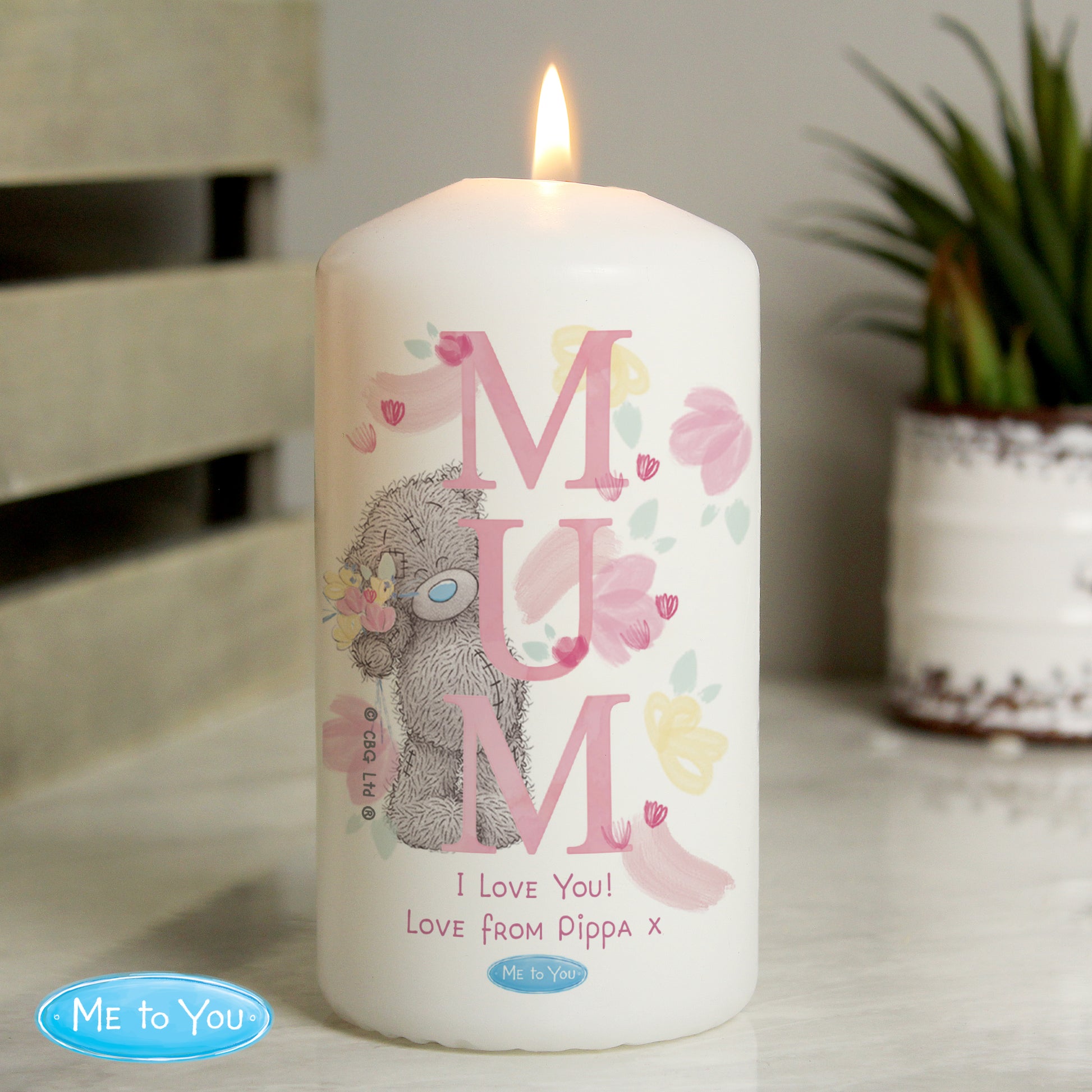 Personalised Me to You MUM Pillar Candle - MK&JD Gifts