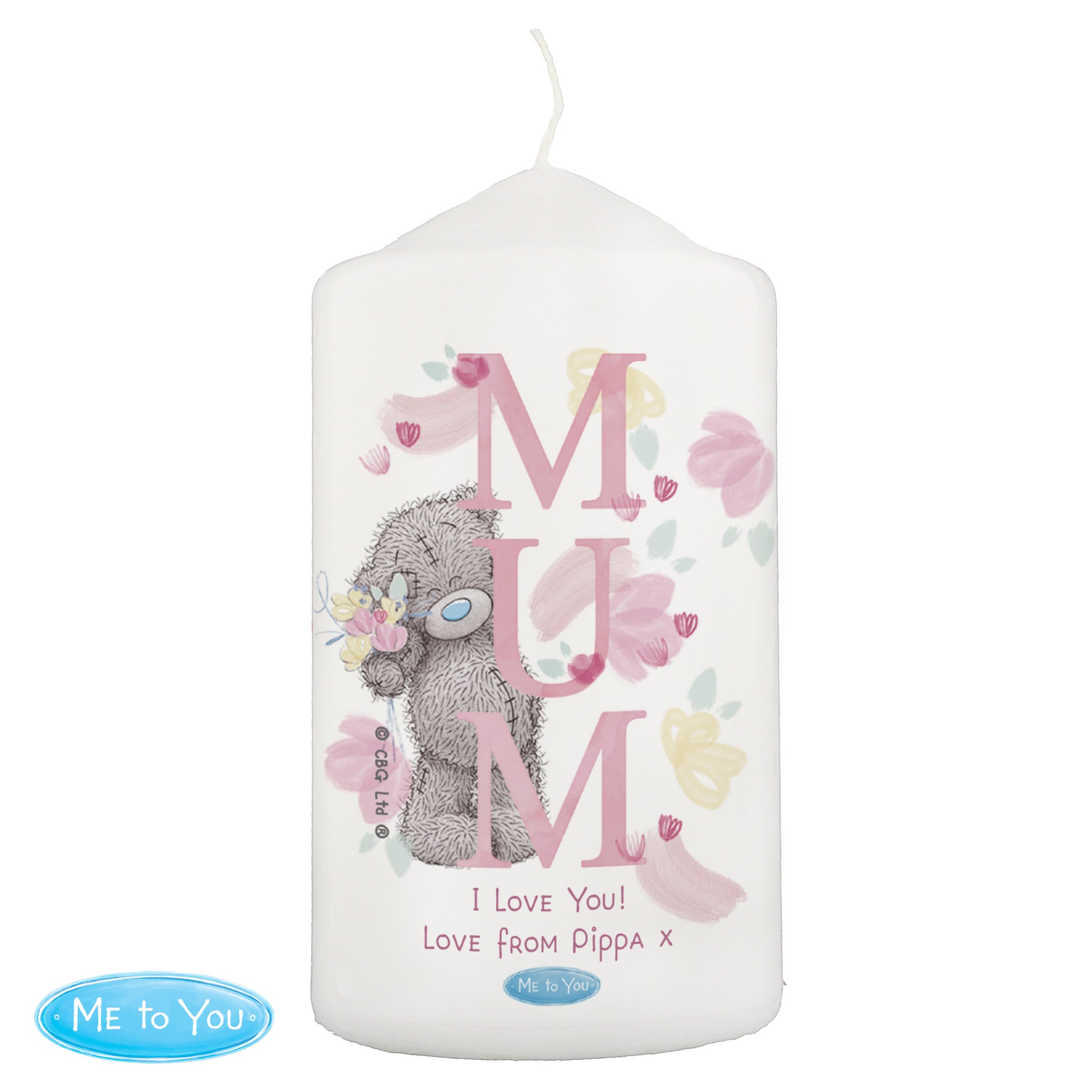 Personalised Me to You MUM Pillar Candle - MK&JD Gifts