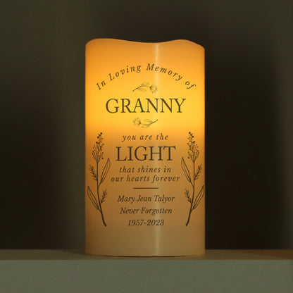 Personalised In Loving Memory LED Candle - MK&JD Gifts
