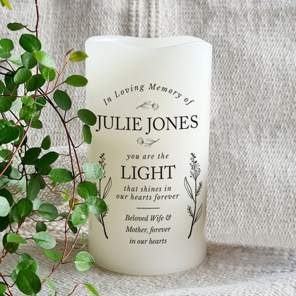 Personalised In Loving Memory LED Candle - MK&JD Gifts
