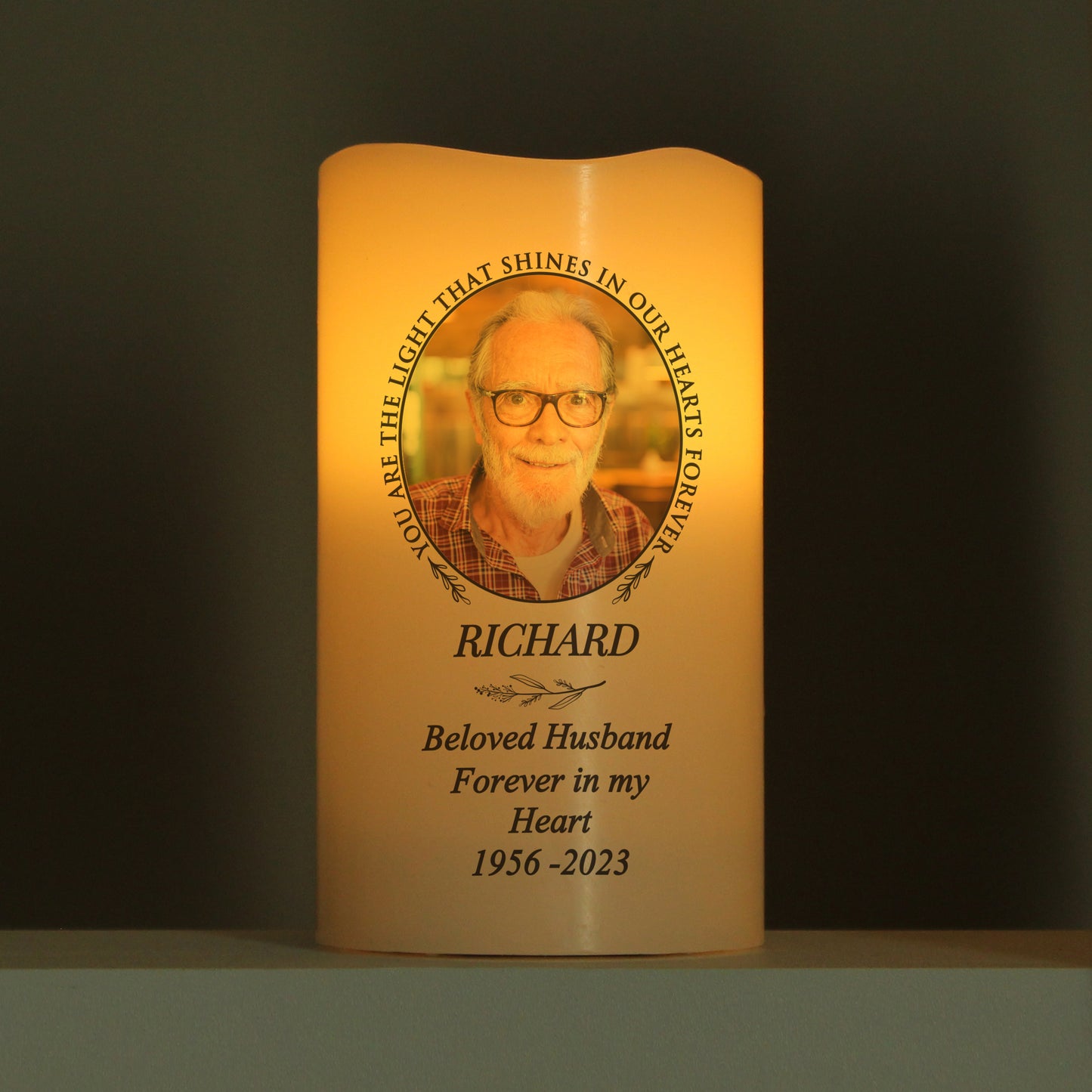 Personalised Light In Our Hearts Photo Upload LED Candle - MK&JD Gifts