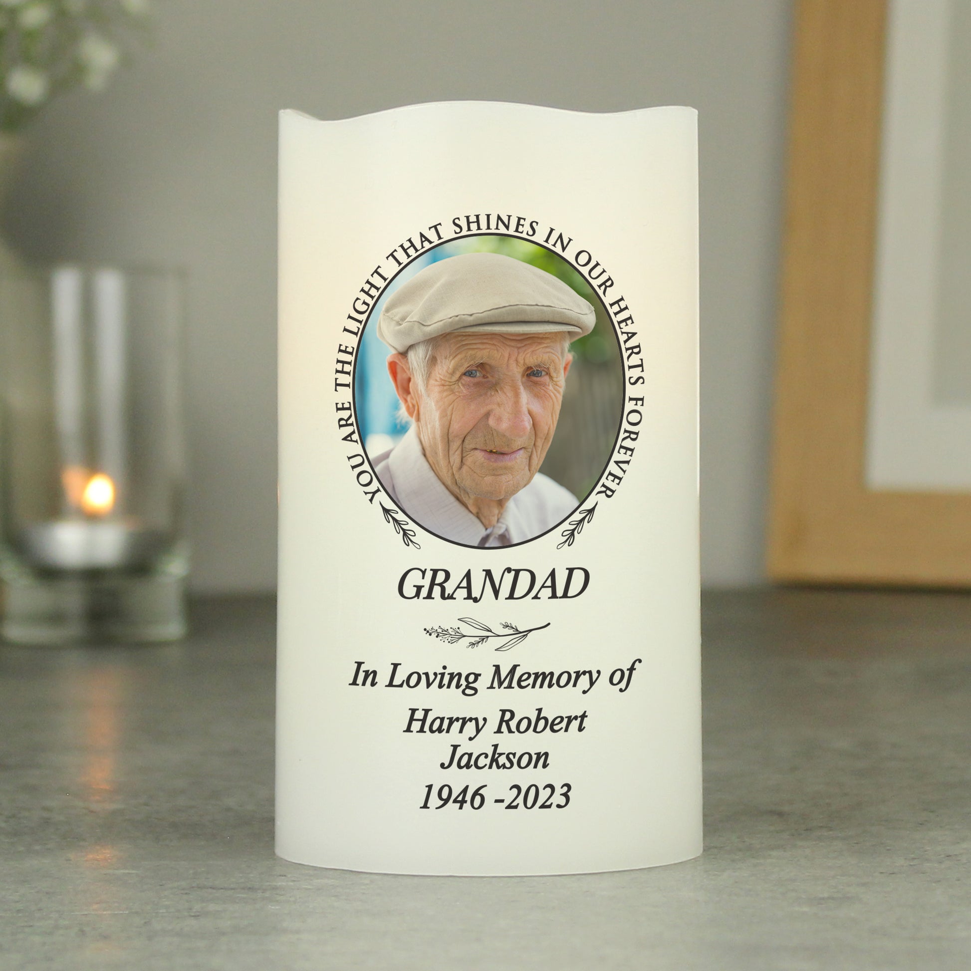 Personalised Light In Our Hearts Photo Upload LED Candle - MK&JD Gifts