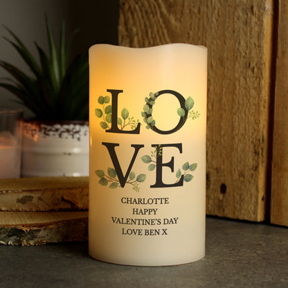 Personalised LOVE LED Candle - MK&JD Gifts