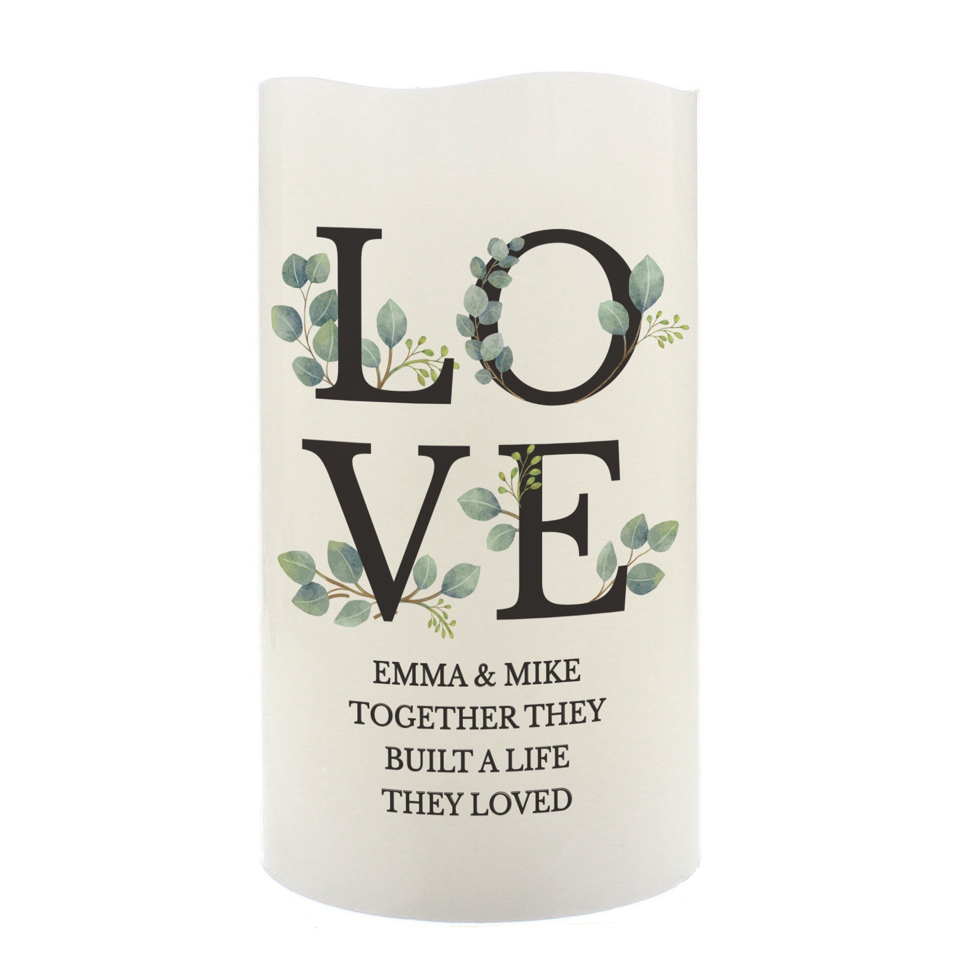 Personalised LOVE LED Candle - MK&JD Gifts