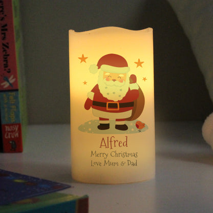 Personalised Christmas Santa LED Candle - MK&JD Gifts