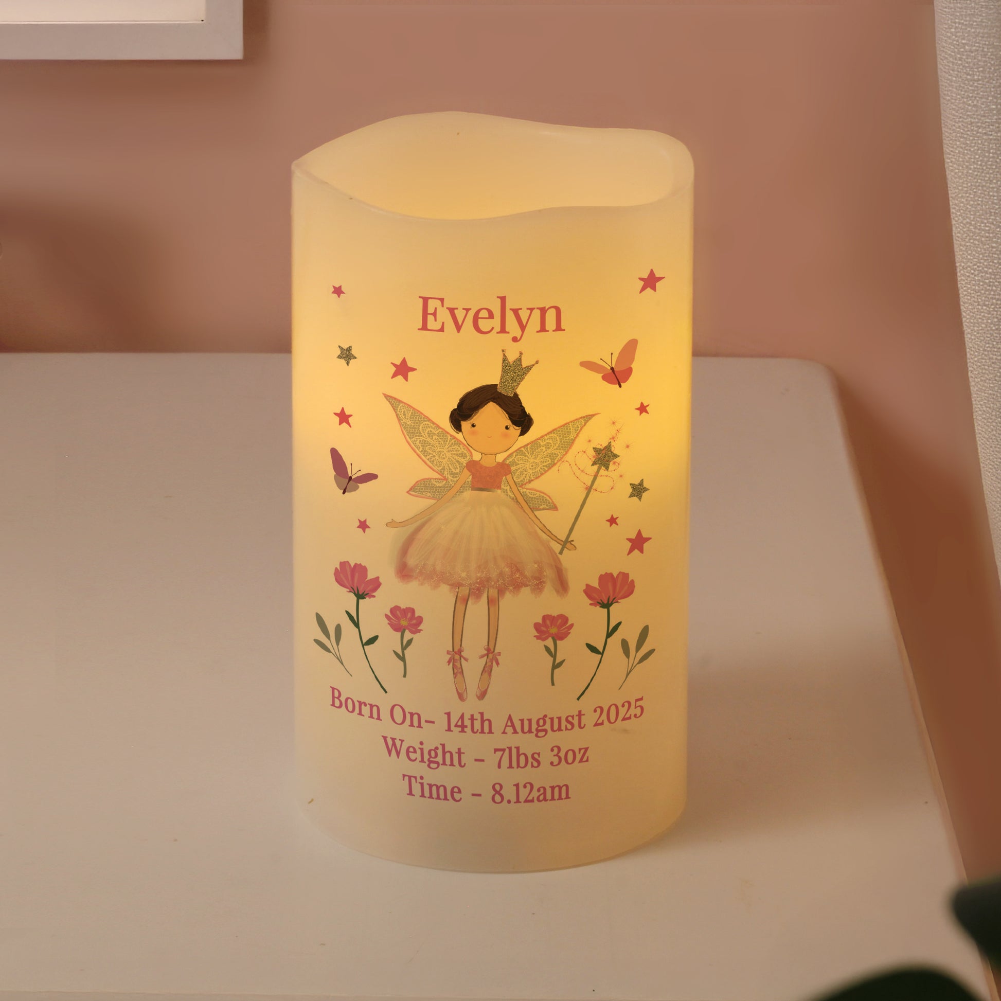 Personalised Fairy Princess Night Light LED Candle - MK&JD Gifts