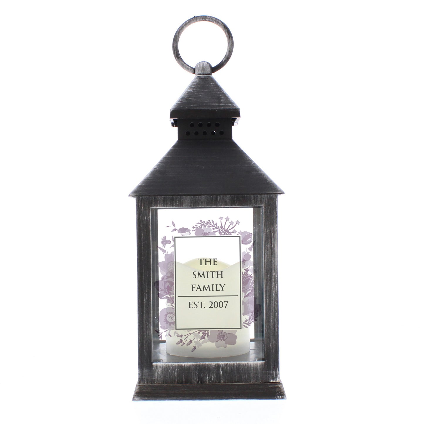 Personalised Soft Watercolour Rustic Black Lantern - MK&JD Gifts