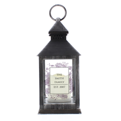 Personalised Soft Watercolour Rustic Black Lantern - MK&JD Gifts