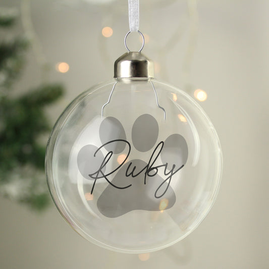 Personalised Pet Glass Bauble - MK&JD Gifts