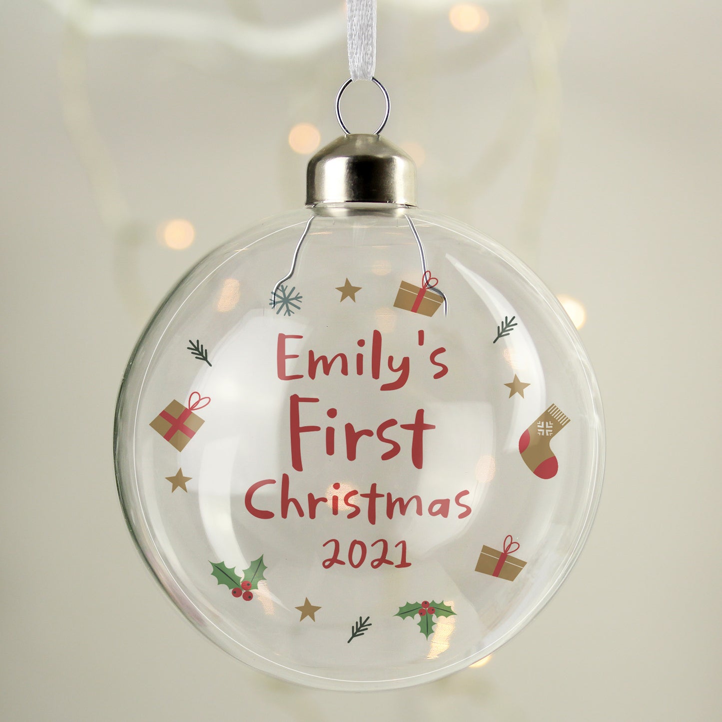 Personalised First Christmas Glass Bauble - MK&JD Gifts