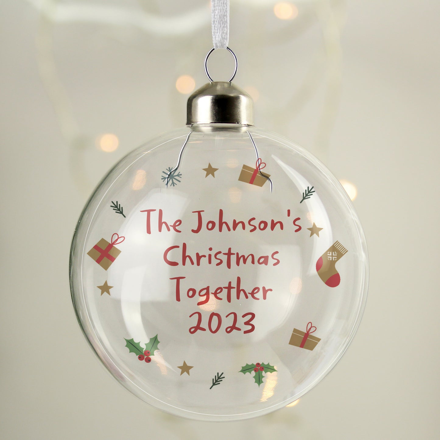 Personalised First Christmas Glass Bauble - MK&JD Gifts