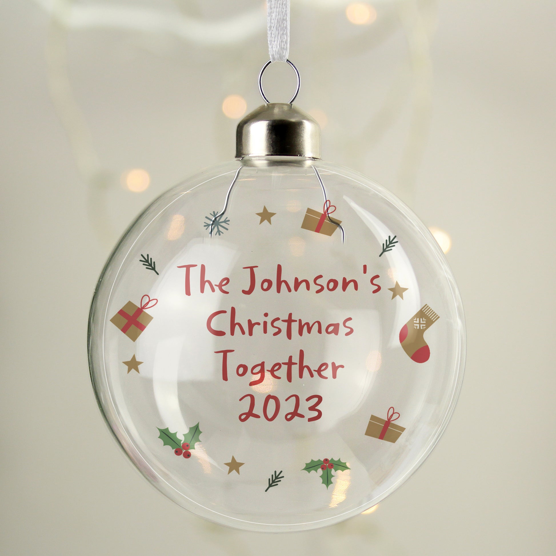 Personalised First Christmas Glass Bauble - MK&JD Gifts