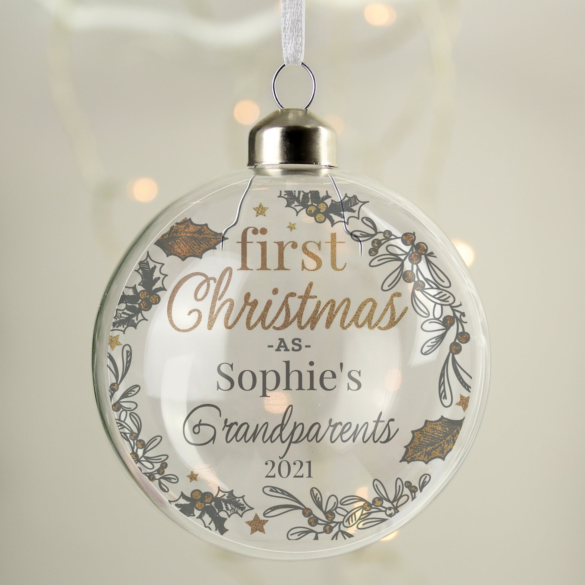 Personalised First Christmas As... Glass Bauble - MK&JD Gifts