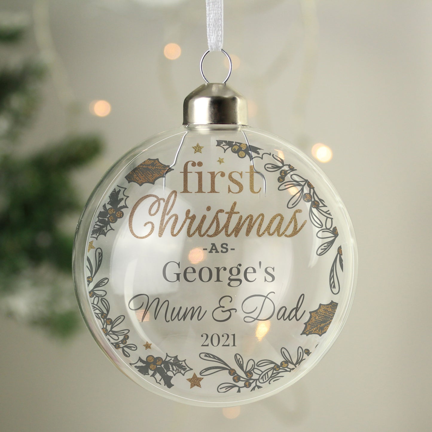 Personalised First Christmas As... Glass Bauble - MK&JD Gifts