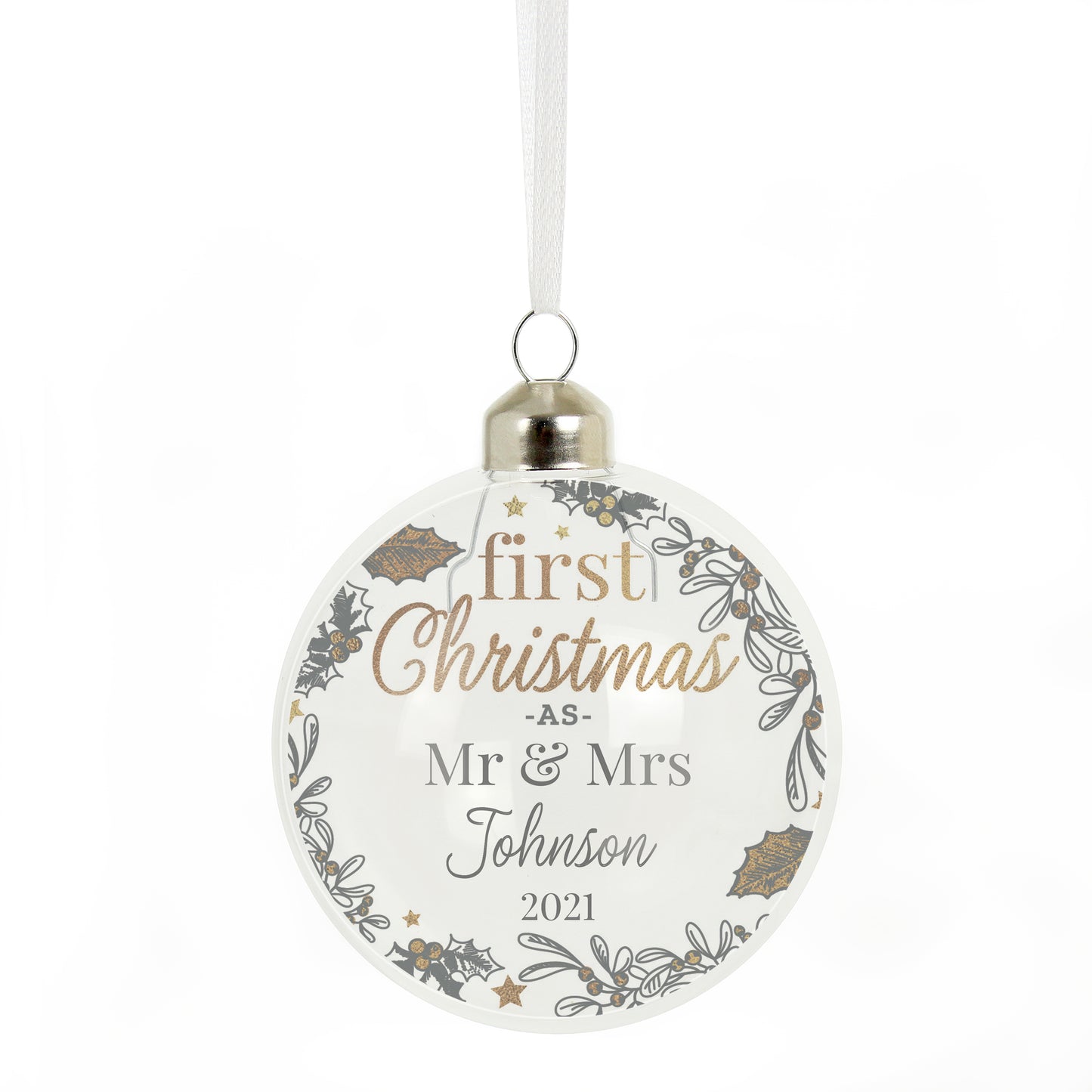 Personalised First Christmas As... Glass Bauble - MK&JD Gifts