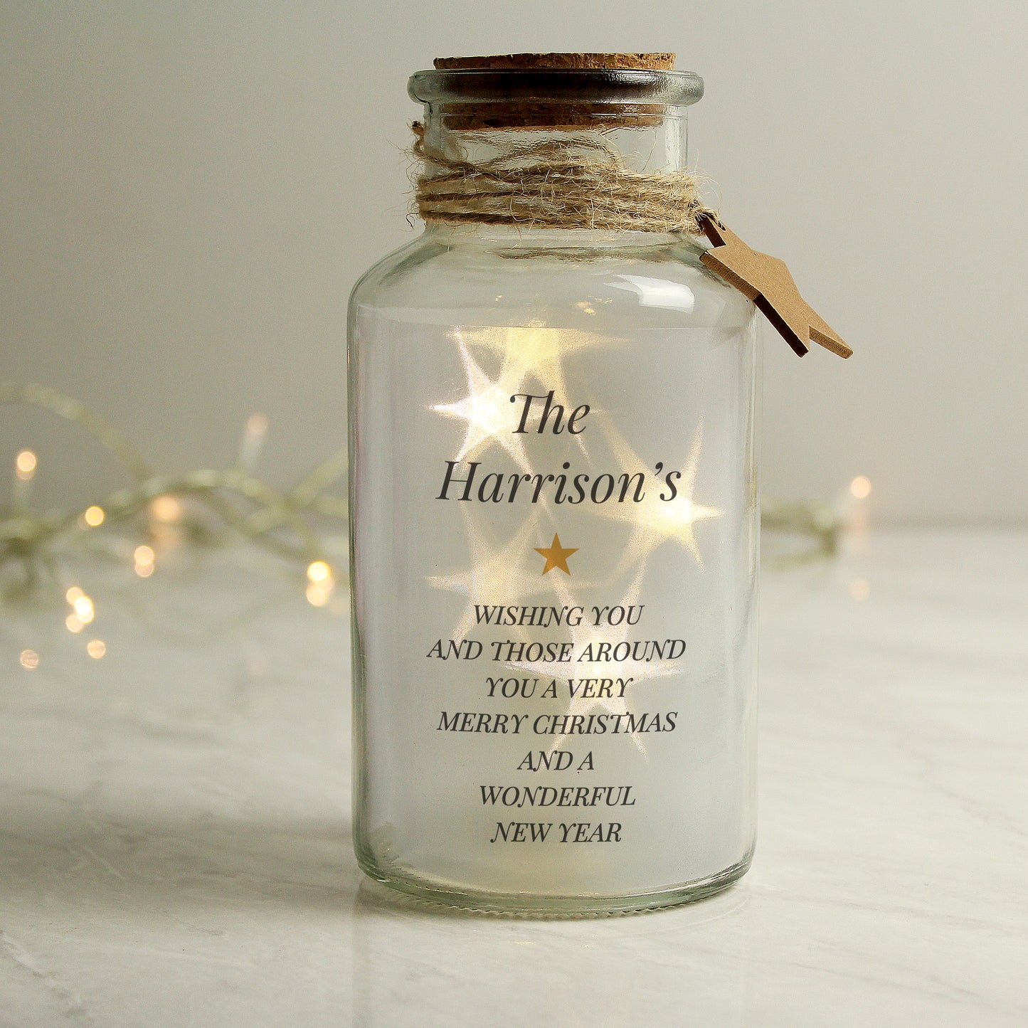Personalised Free Text LED Glass Jar - MK&JD Gifts