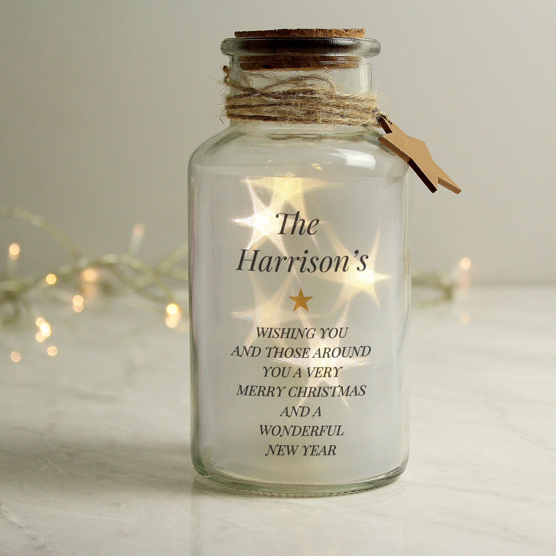 Personalised Free Text LED Glass Jar - MK&JD Gifts