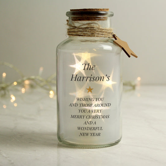 Personalised Free Text LED Glass Jar - MK&JD Gifts