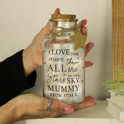 Personalised I Love You More... LED Glass Jar - MK&JD Gifts