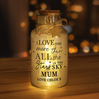 Personalised I Love You More... LED Glass Jar - MK&JD Gifts