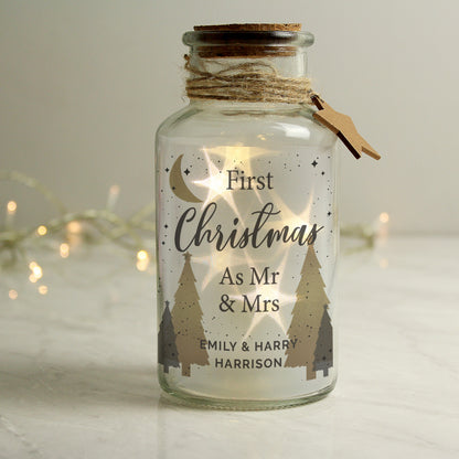 Personalised Christmas Tree LED Glass Jar - MK&JD Gifts