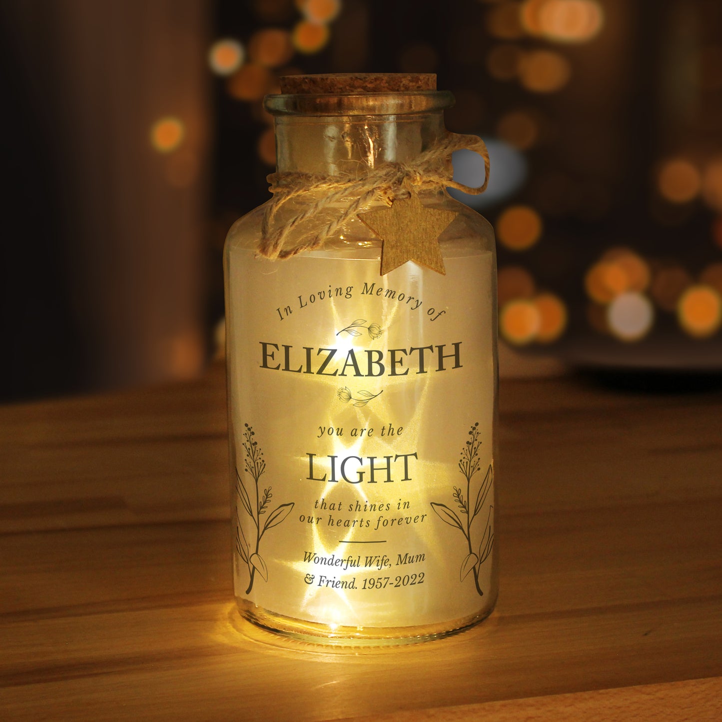 Personalised In Loving Memory LED Glass Jar - MK&JD Gifts