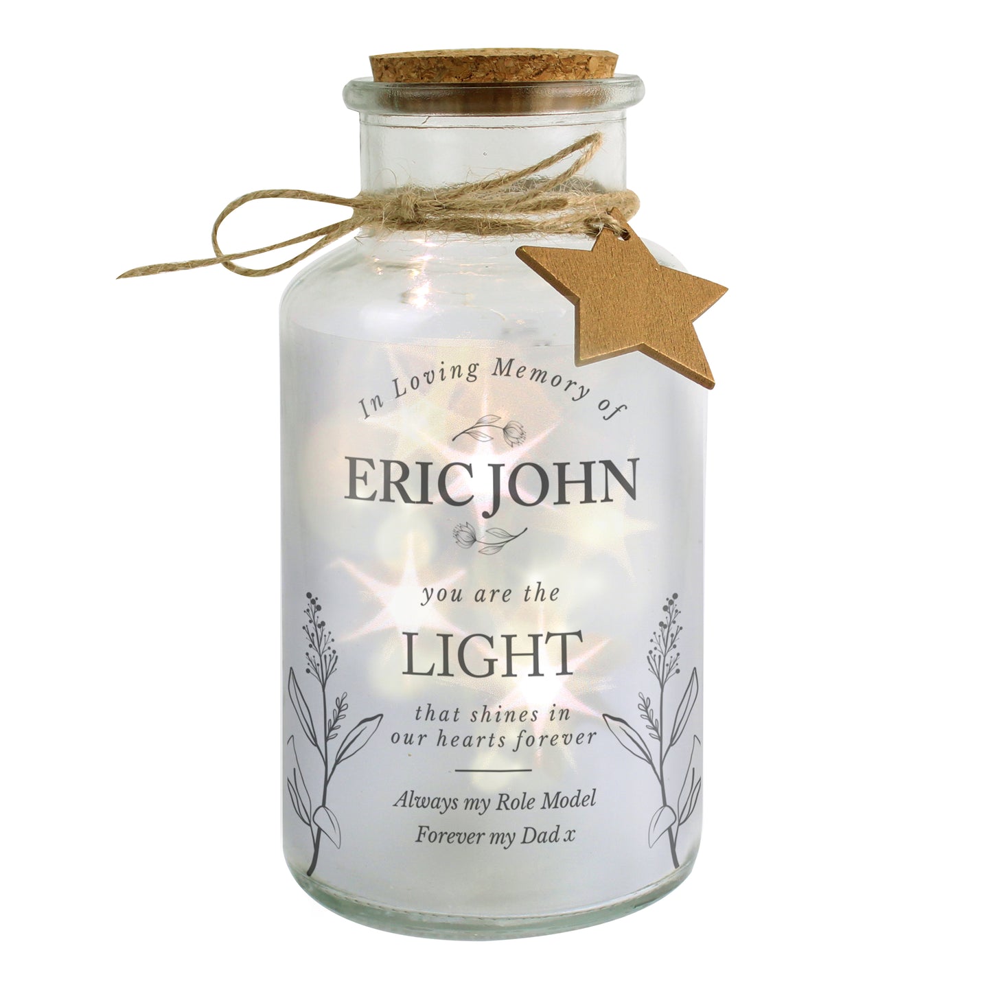 Personalised In Loving Memory LED Glass Jar - MK&JD Gifts