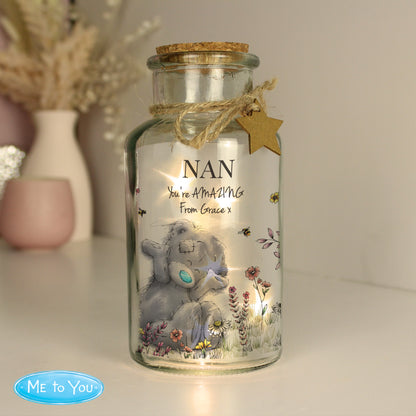 Personalised Me to You Floral LED Glass Jar - MK&JD Gifts