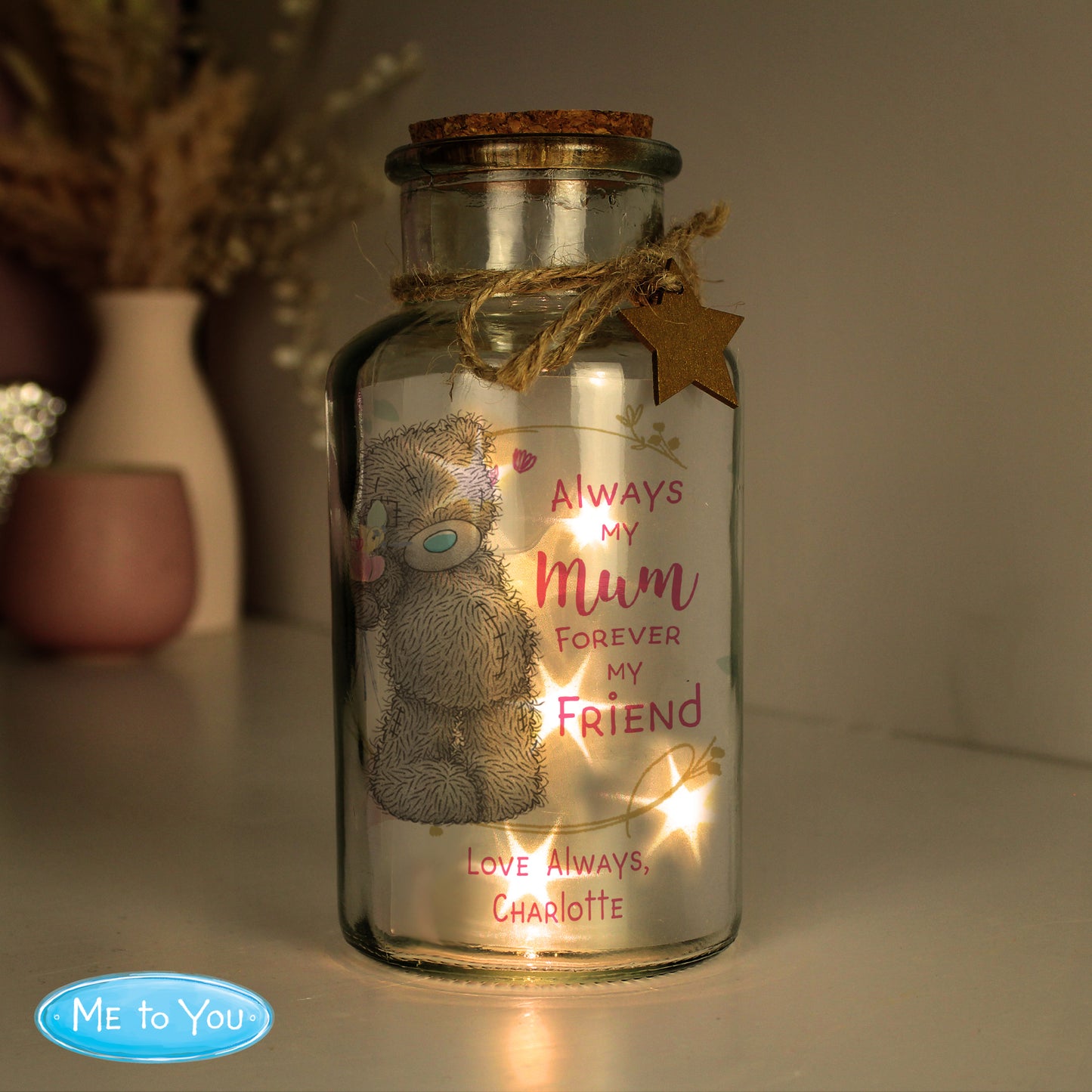 Personalised Me To You Forever My Friend LED Glass Jar - MK&JD Gifts