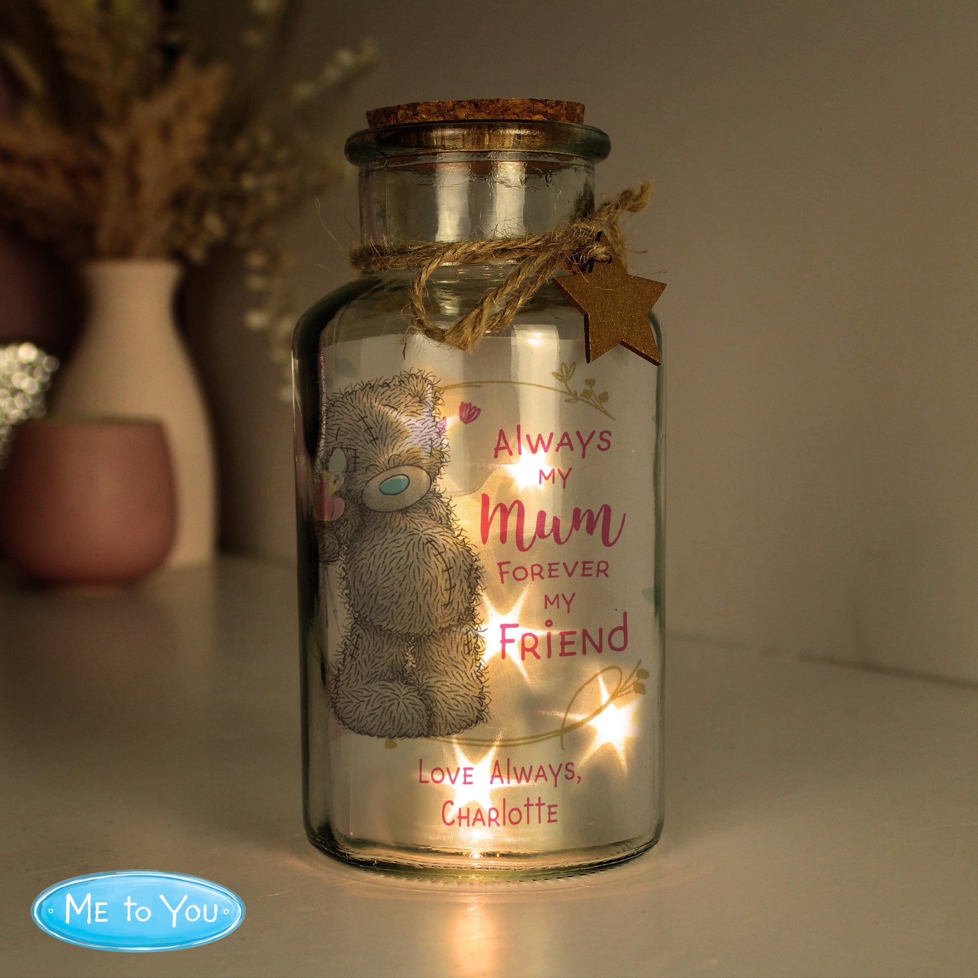 Personalised Me To You Forever My Friend LED Glass Jar - MK&JD Gifts