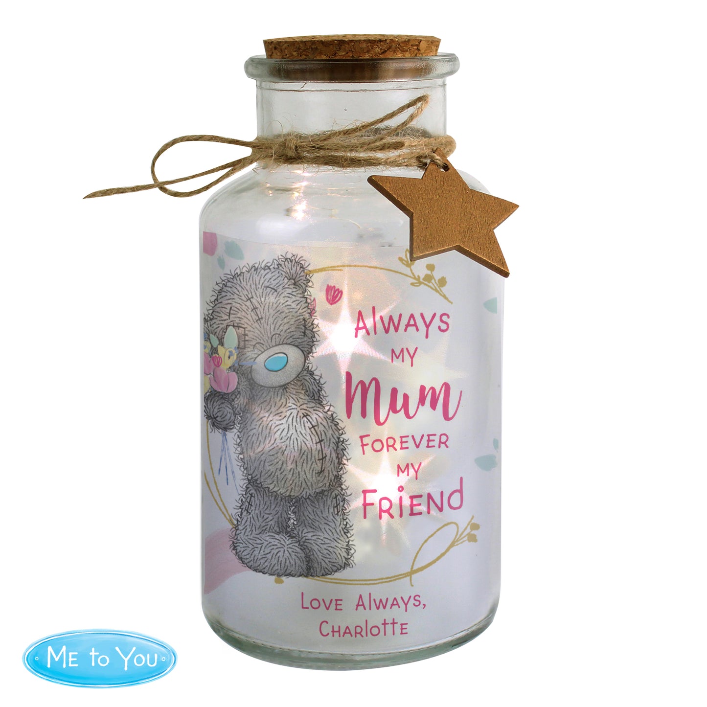 Personalised Me To You Forever My Friend LED Glass Jar - MK&JD Gifts