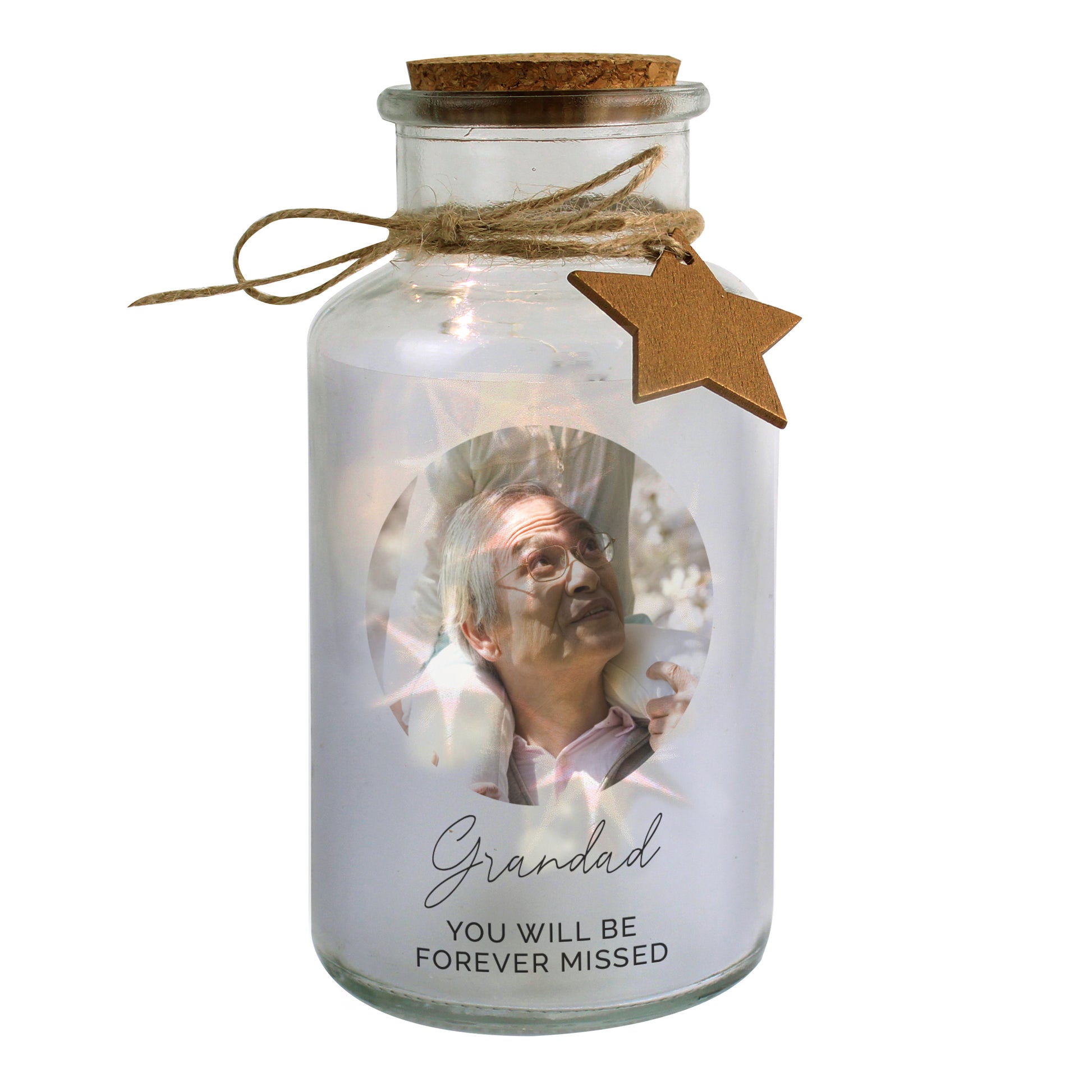Personalised Photo Upload LED Glass Jar - MK&JD Gifts