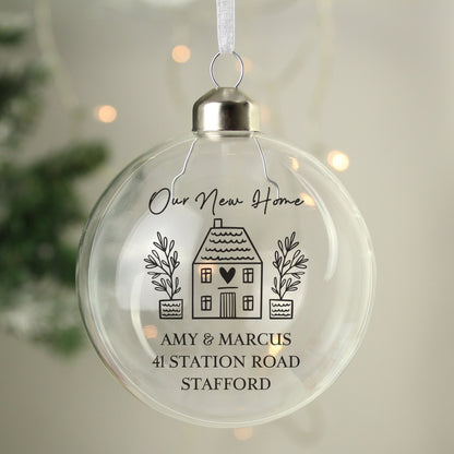 Personalised Home Glass Bauble - MK&JD Gifts