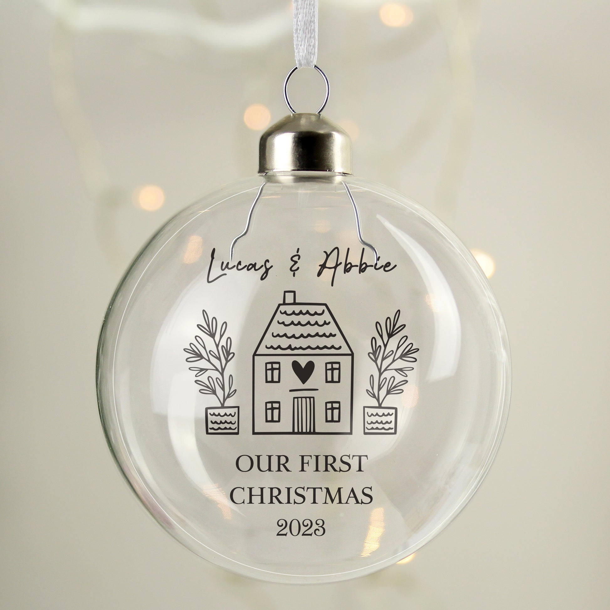 Personalised Home Glass Bauble - MK&JD Gifts