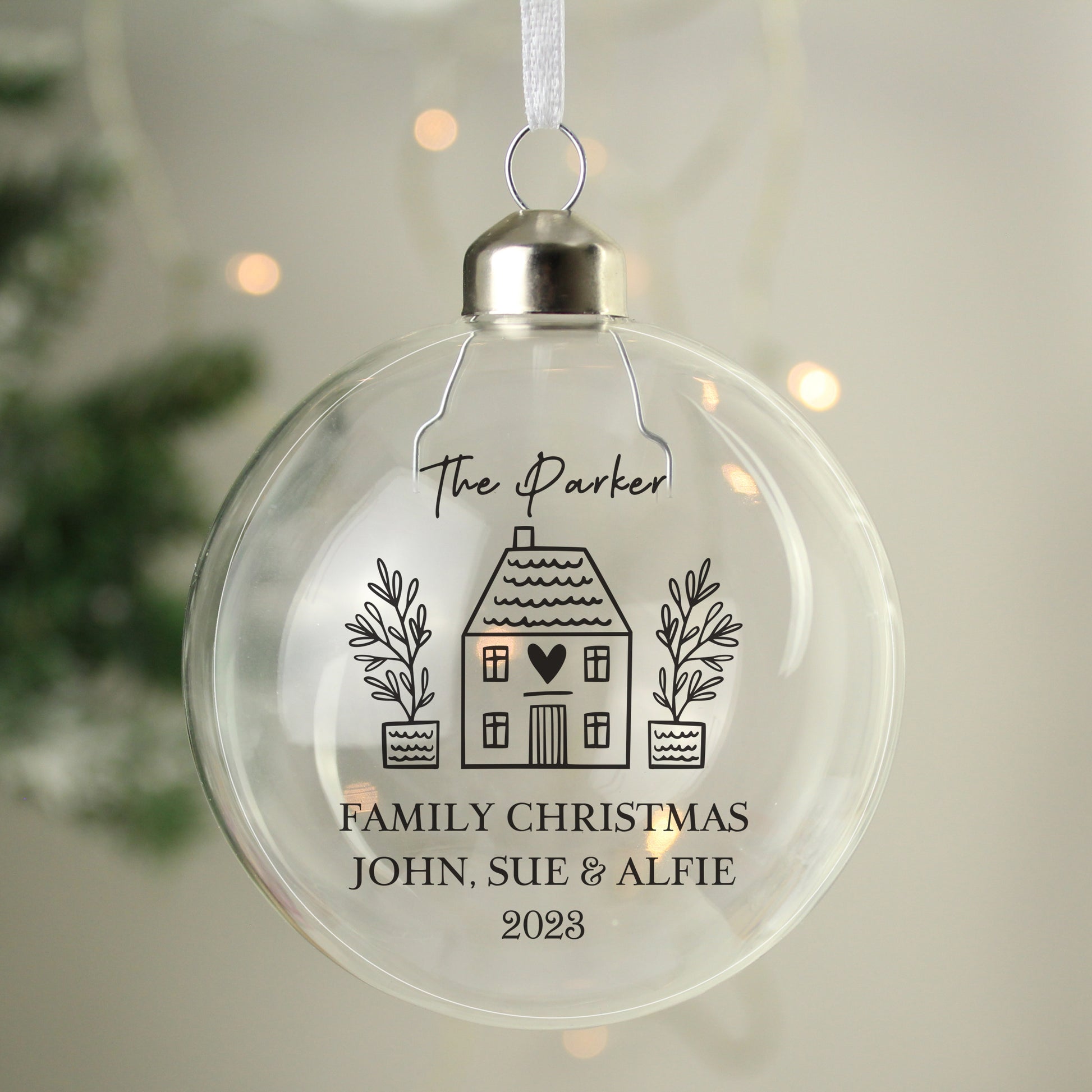 Personalised Home Glass Bauble - MK&JD Gifts