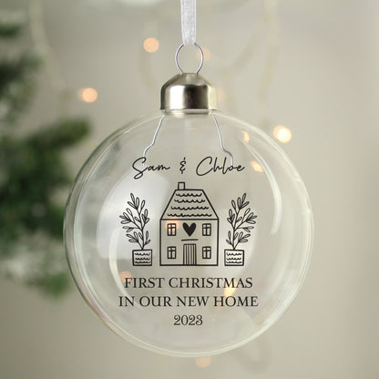 Personalised Home Glass Bauble - MK&JD Gifts