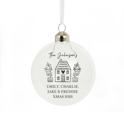 Personalised Home Glass Bauble - MK&JD Gifts
